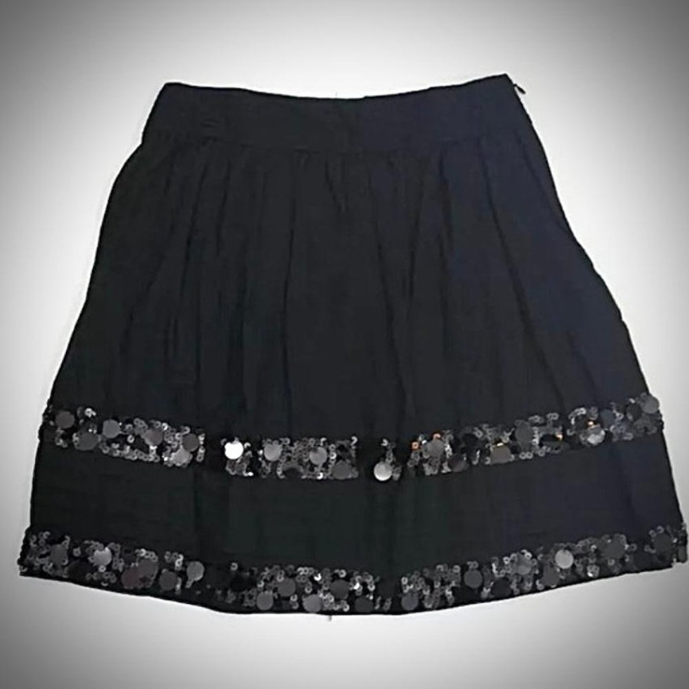 LOFT Black Skirt with Sequin Accents